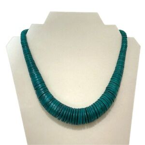 Teal /Turquoise Graduated Disc Necklace